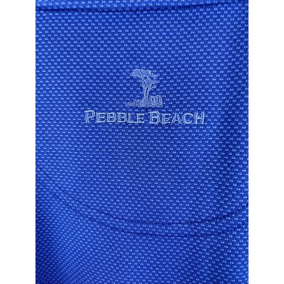 Pebble Beach Golf Polo Perf Dry Luxe Shirt Blue Print Men's Size XL Jose Cuervo - Picture 6 of 6
